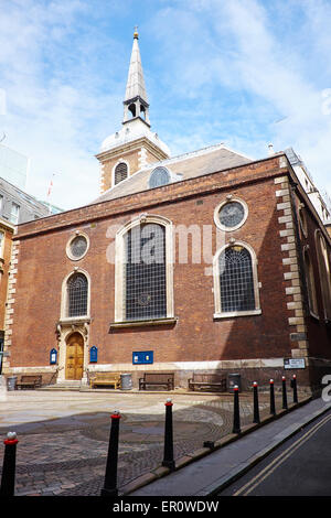 Gilde Kirche St Mary Abchurch von Christopher Wren, Abchurch Hof Stadt von London UK Stockfoto