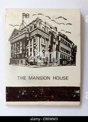 Vintage alte Matchbook Werbung The Mansion House Stockfoto