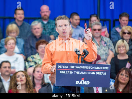 Republikanische Präsidentschaftskandidat spricht US-Senator Rand Paul während einer Kundgebung in Las Vegas, Stockfoto