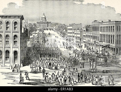 Montgomery, Alabama 18. Februar 1861 zur Eröffnung des CSA Präsident Jefferson Davis Stockfoto