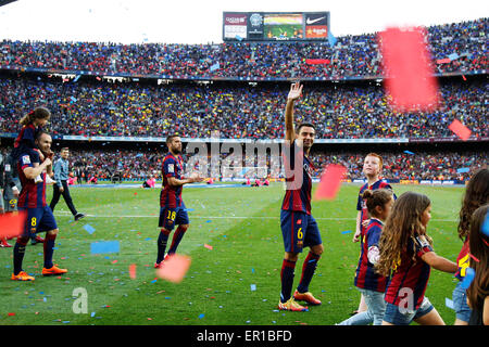 Xavi (Barcelona), 23. Mai 2015 - Fußball: Spanische Primera Division "Liga BBVA" match zwischen FC Barcelona 2: 2 Deportivo De La Coruña im Camp Nou in Barcelona, Spanien. © D.Nakashima/AFLO/Alamy-Live-Nachrichten Stockfoto