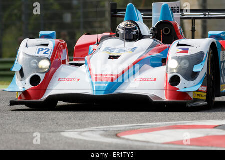 Imola, Italien – 16. Mai 2015: Oreca 03R – Nissan von Eurasia Motorsportteam, angetrieben von Pu Jun Jin - Nico Pieter de Bruijn Stockfoto