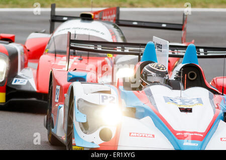 Imola, Italien – 16. Mai 2015: Oreca 03R – Nissan von Eurasia Motorsportteam, angetrieben von Pu Jun Jin - Nico Pieter de Bruijn Stockfoto