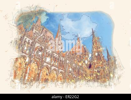 Ungarische Parlament Stock Vektor