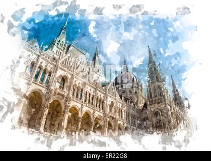 Ungarische Parlament Stock Vektor