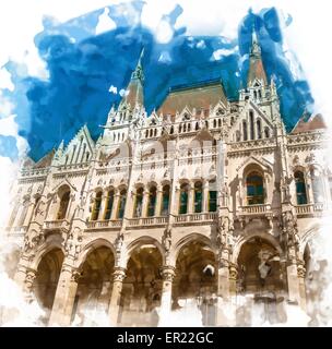 Ungarische Parlament Stock Vektor