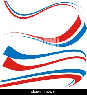 Frankreich-Flag gesetzt isoliert auf weiss Stock Vektor