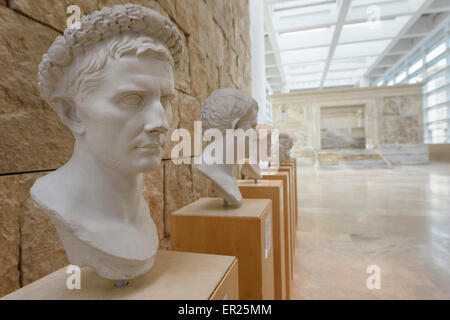 Rom. Italien. Porträt von Kaiser Augustus, Ara Pacis Augustae, Ara Pacis Museum. Stockfoto