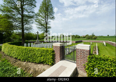 Schlamm-Ecke Soldatenfriedhof am Ploegsteert Holz Stockfoto