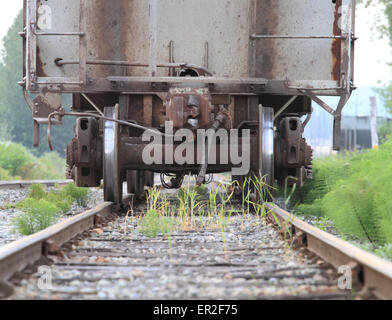 Niedrigen Perspektive hinsichtlich der Waggon. Stockfoto