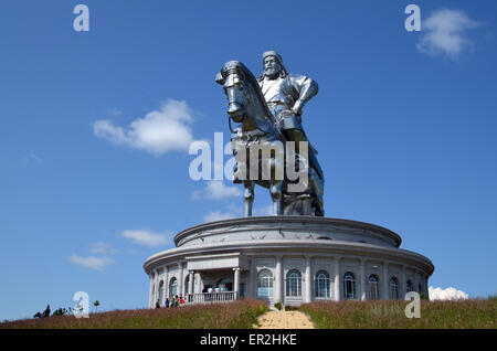 Die riesige Statue gewidmet, Dschingis Khan, östlich von Ulan-Bator, Tov Provinz. Die Statue ist 40 Meter hoch. Stockfoto