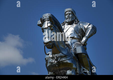 Die riesige Statue gewidmet, Dschingis Khan, östlich von Ulan-Bator, Tov Provinz. Die Statue ist 40 Meter hoch. Stockfoto