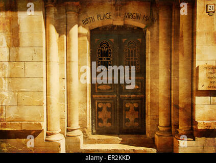 Geburtsort der Jungfrau Maria in der Altstadt von Jerusalem. Israel Stockfoto