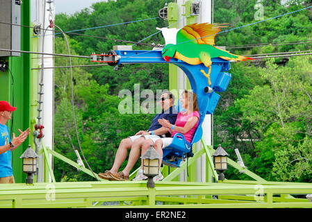 Sittich Pete Zipline Fahrt in Branson Landung in Branson, Missouri Stockfoto