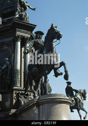 Gute Andreas von Khevenhuller (1683-1744). Österreichischer Feldmarschall. Die Statue. Teil des Denkmals Maria Theresia. Vom deutschen Bildhauer Kaspar von Zumbusch, 1888.  Wien. Österreich. Stockfoto