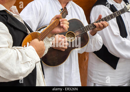 Kroatischer Musiker im kroatischen Volkstrachten Stockfoto