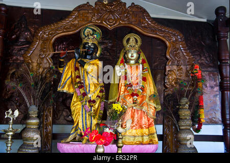 Hindu-Schrein am Ganga Talao oder großen Bassin Hindu Tempel, Insel Mauritius Stockfoto