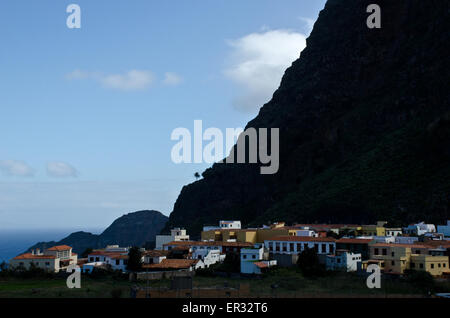 Stadt Agulo mit Küste, Insel La Gomera, Kanarische Inseln, Spanien Stockfoto