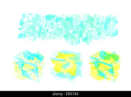 Handgezeichnete Marker Flecken. Stockfoto