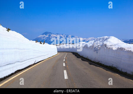 Hachimantai Aspite Linie, Korridor von Schnee, AkitaIwate, Japan Stockfoto