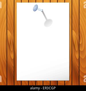 Vektor-Illustration des Papiers auf Holzstruktur Stock Vektor