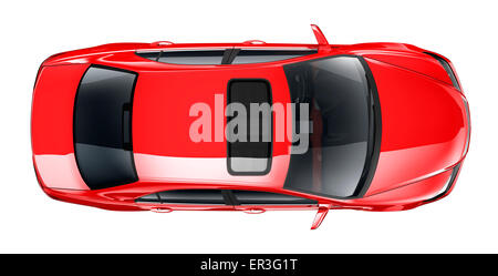 Isolierte RED CAR auf weiß Stockfoto