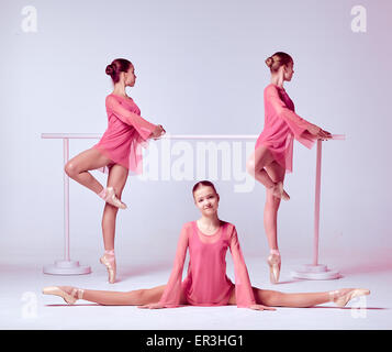 Ballerinas, die Dehnung in der Leiste Stockfoto