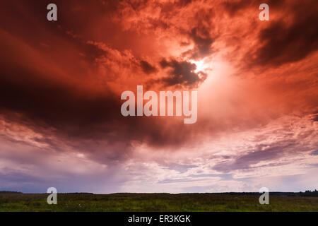 Rote Landschaft Stockfoto
