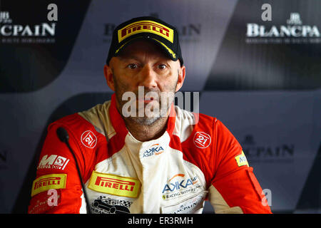 Silverstone Circuit Northants, Großbritannien. 24. Mai 2015. Die Blancpaine Langstreckenrennen Tour, Runde 2. #16 AKKA ASP (FRA) FERRARI 458 ITALIA GT3 FABIEN BARTHEZ (FRA) © Aktion Plus Sport/Alamy Live-Nachrichten Stockfoto