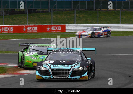 Silverstone Circuit Northants, Großbritannien. 24. Mai 2015. Die Blancpaine Langstreckenrennen Tour, Runde 2. #1 belgischen AUDI CLUB TEAM WRT (BEL) AUDI R8 LMS ULTRA Vernay (FRA) ROBIN FRIJNS (NDL) LAURENS VANTHOOR (BEL) © Aktion Plus Sport/Alamy Live-Nachrichten Stockfoto