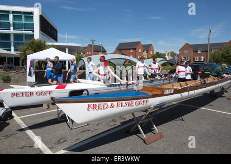 Christchurch Quay, Christchurch Rudern Club Regatta Tag, Christchurch, Dorset, England, Vereinigtes Königreich Stockfoto