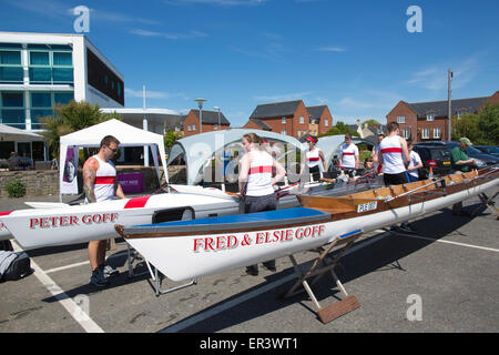 Christchurch Quay, Christchurch Rudern Club Regatta Tag, Christchurch, Dorset, England, Vereinigtes Königreich Stockfoto