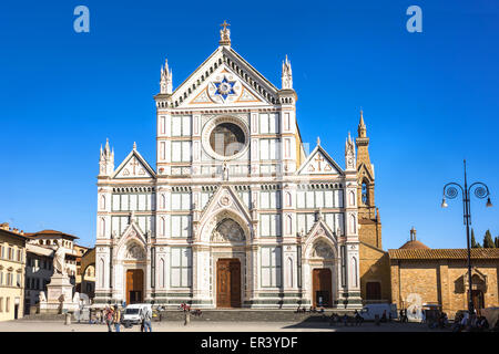 Piazza Santa Croce und Kirche. Florenz, Italien. Stockfoto