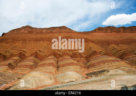 Regenbogen-Berge im Zhangye Danxia Landform geologischen Park in Gansu. Stockfoto