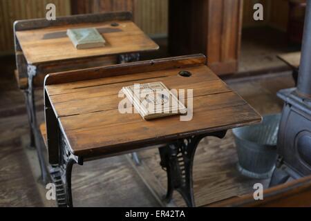 Erholung von einem alten Schulhaus an der Laura Ingalls Wilder Museum in Walnut Grove, Minnesota. Stockfoto