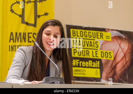 Kann Romanos Monitore die Menschenrechtslage in Saudi-Arabien für Amnestie internationales Büro. Stockfoto