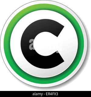 Vektor-Illustration von grünen und schwarzen Symbol für das Urheberrecht Stock Vektor