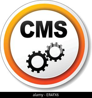 Vektor-Illustration von orange und schwarz Symbol für cms Stock Vektor