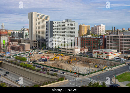 Baustelle im Zentrum der Stadt Philadelphia, USA Stockfoto