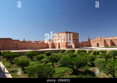 Palais el Badi - Badia-Palast in Marrakesch. Stockfoto