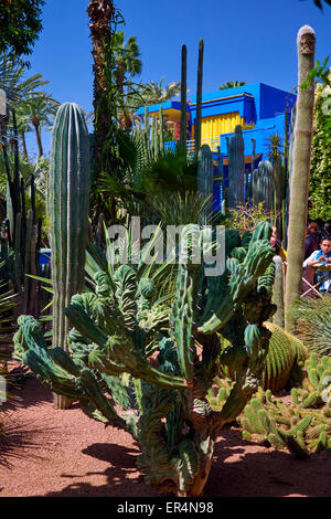 Majorelle Garten ist ein zwölf Hektar großen Botanischen Garten und Landschaftsgarten des Künstlers in Marrakesch, Marokko. Stockfoto