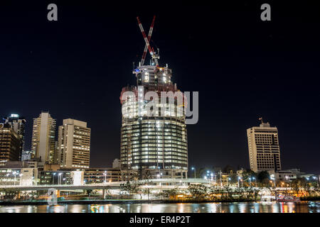 Bau am Brisbane River Stockfoto