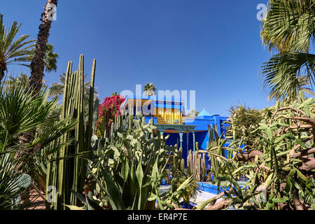 Majorelle Garten ist ein zwölf Hektar großen Botanischen Garten und Landschaftsgarten des Künstlers in Marrakesch, Marokko. Stockfoto