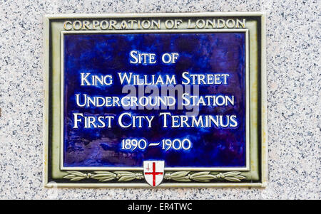 Das Monument nr Bank Station City von London Stockfoto