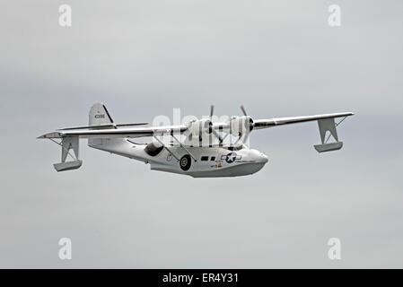 PBY Catalina C-FNJF Flugboot Llandudno Flugschau. N.Wales Uk Kunstflug-Wasserflugzeug Stockfoto