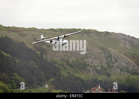 PBY Catalina C-FNJF Flugboot Llandudno Flugschau. N.Wales Uk Kunstflug-Wasserflugzeug Stockfoto