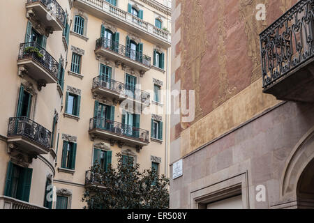 Barcelona. Fassade, die Gebäude in Ciutat Vella Stockfoto