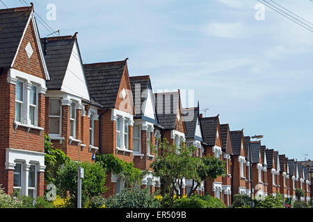 Edwardian Bucht fronted Häuser in Twickenham, Middlesex, england Stockfoto
