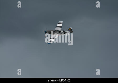 P51-D Mustang "Jumpin Jacques auf der Shuttleworth Collection VE Tag Airshow, alt Warden Aerodrome, Mai 3. 2015 Stockfoto