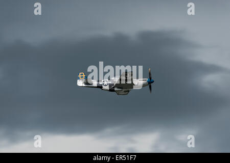 P51-D Mustang "Jumpin Jacques auf der Shuttleworth Collection VE Tag Airshow, alt Warden Aerodrome, Mai 3. 2015 Stockfoto